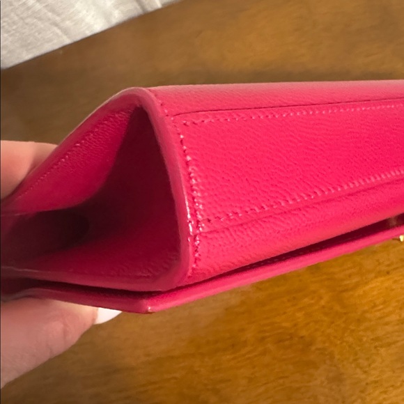 Yves Saint Laurent Classic Monogram Raspberry Pink Clutch - Picture 6 of 10